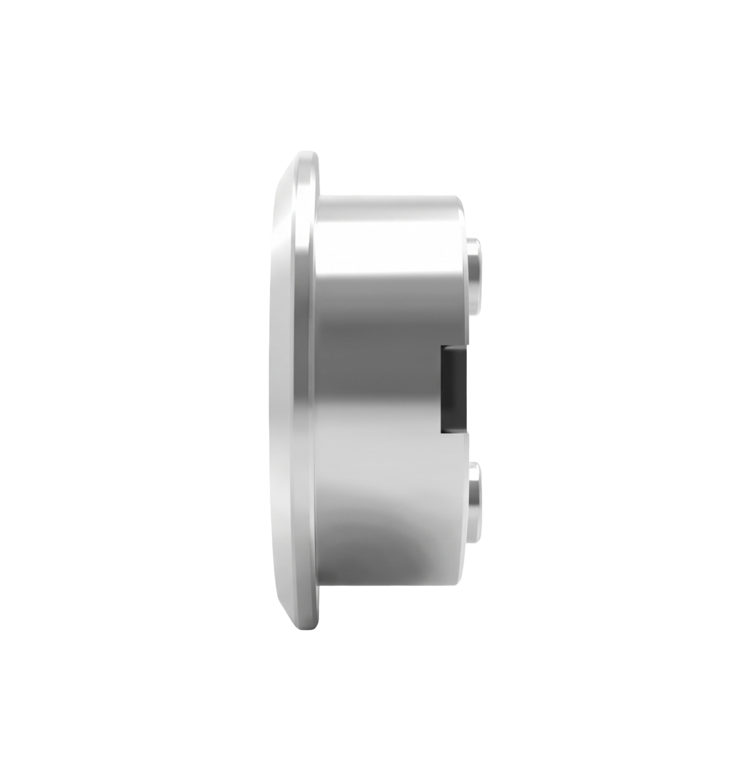 Vue de profil de la serrure encastrable BORE LOCK montrant la profondeur du boîtier cylindrique à insérer dans un perçage de 35 mm