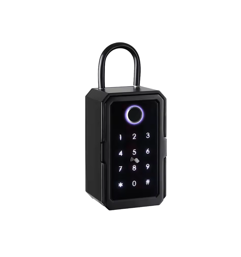 Cadenas CASIER PRO fermé, avec clavier tactile, capteur d'empreinte et lecteur de badge RFID