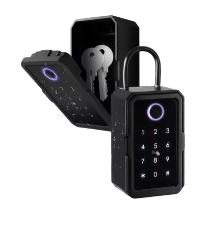 Cadenas CASIER PRO ouvert montrant le compartiment intérieur avec deux clés de secours
