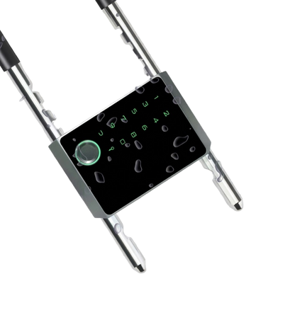 Antivol VELOCITY LOCK avec gouttes d'eau sur le boîtier, démonstration de l'étanchéité IP67